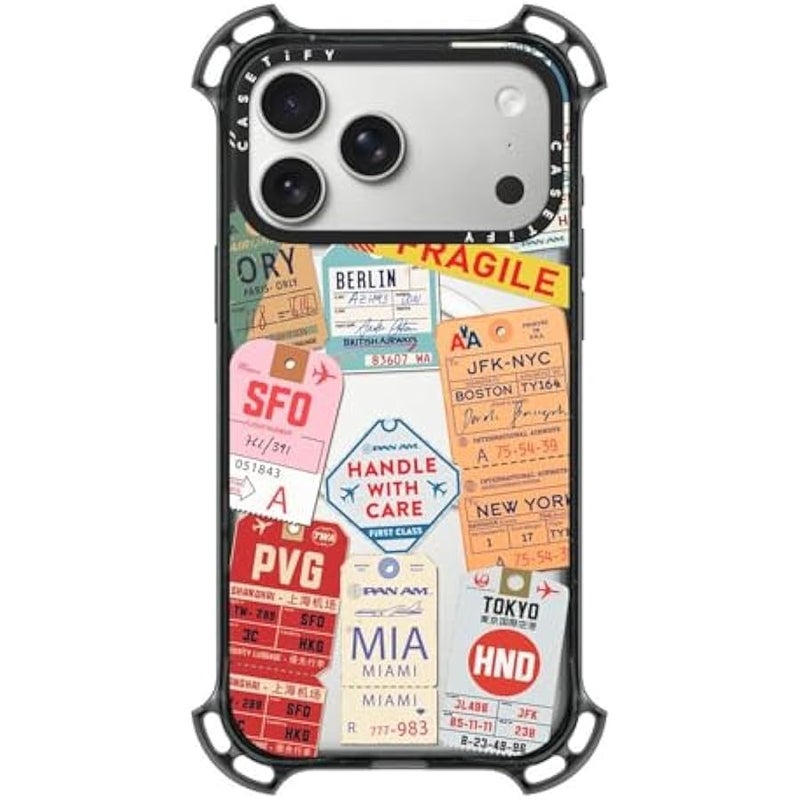 Casetify Bounce iPhone 17 Pro Max Case 【Shockproof/Compatible with Magsafe / 21.3 ft. 7X Military Grade Drop Protection】 - AirTags - Clear Black - Image 1