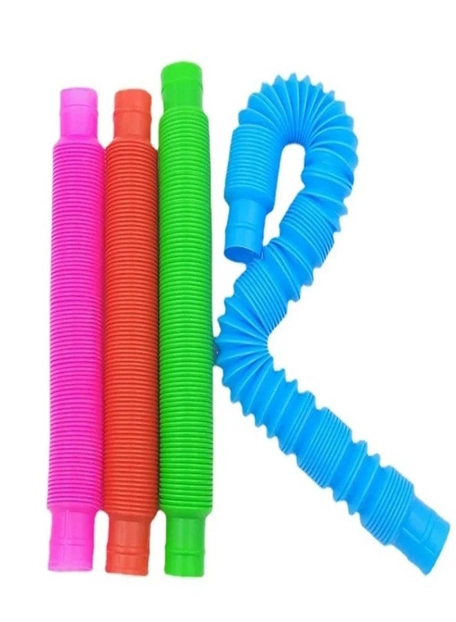 VIRELLO Pop Tubes Fidget Toy, Sensory Tubes, Poppin Pipes for Kids, Stress Relief Stretch Bend Build and Connect Toy, Fidget Toys for Sensory Learning (Pack of 6) - Image 5