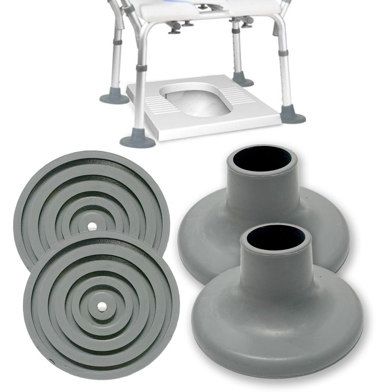 Toilet Chair Safety Replacement Feet 118 Shower Stools and Transfer Bench AntiSlip Cap Mat for Elderly Disabled Gery 4 Pcs