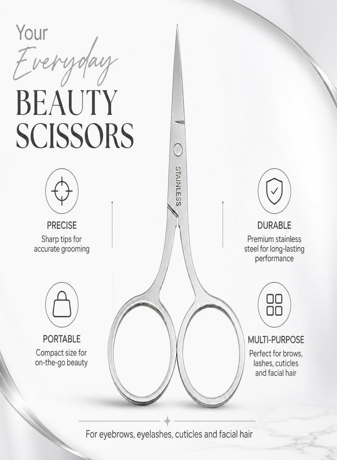 Nail Art Scissor for Makeup, Eyebrow, Eyelash Trimming, Facial Hair Removal, Manicure and Cuticle Care - Image 3