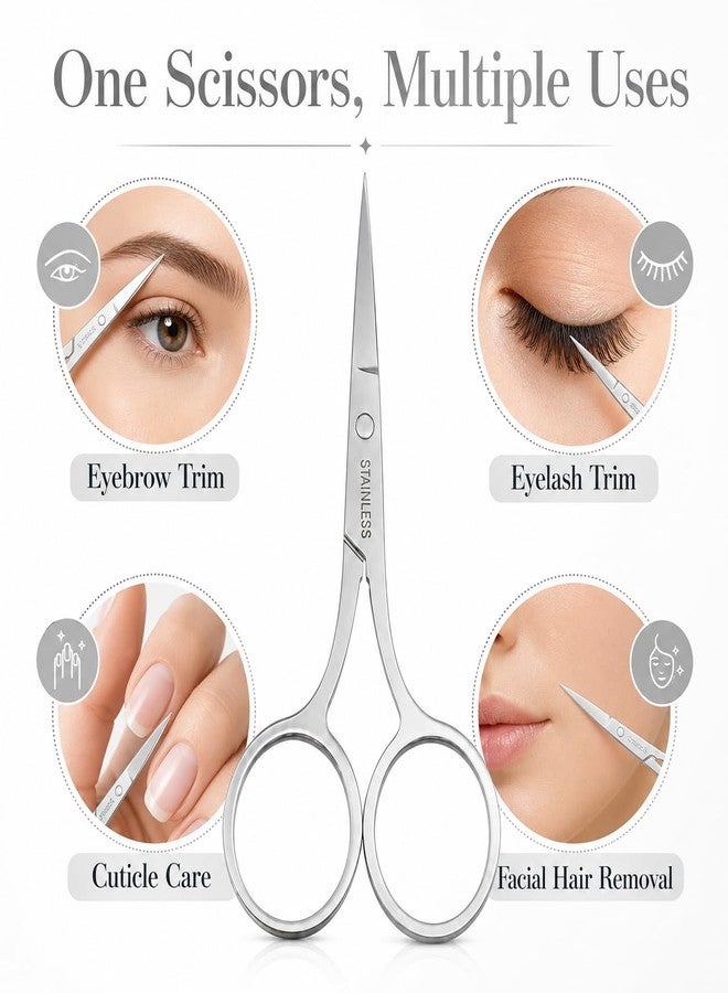 Nail Art Scissor for Makeup, Eyebrow, Eyelash Trimming, Facial Hair Removal, Manicure and Cuticle Care - Image 4