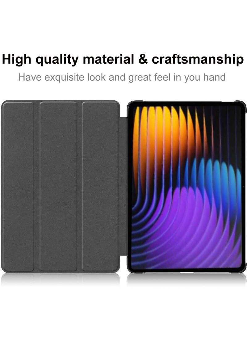 Case for Xiaomi Pad 7/Pad 7 Pro 11.2 Inch Released 2024 Multi-Viewing Angles All New PU Leather Smart Cover with Auto Sleep Wake Feature Slim Flip Shell Case (Black) - Image 4