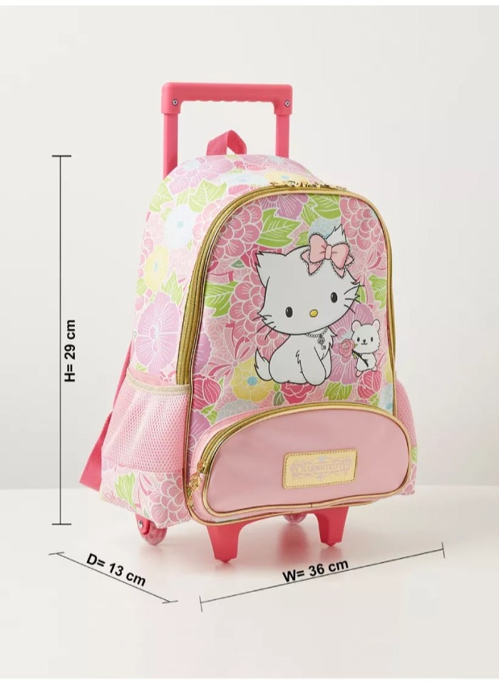 Sanrio Co., Ltd. and Easton Sports, Inc. - Charmmy Kitty School Print Trolley Backpack with Retractable Handle - 35 CM - Image 1
