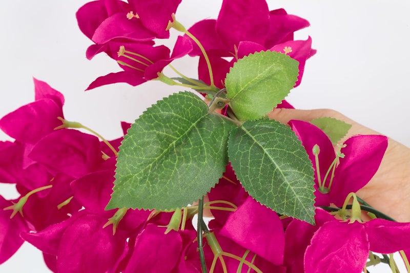 IPOPU Artificial Hanging Flowers Bougainvillea, 2PCS UV Resistant Bougainvillea Silk Vine Flowers Fake Triangle Plum Blooming Faux Flower for Garden Porch Eave Wedding Wall Indoor Outdoor Decor (Rose Red) - Image 3