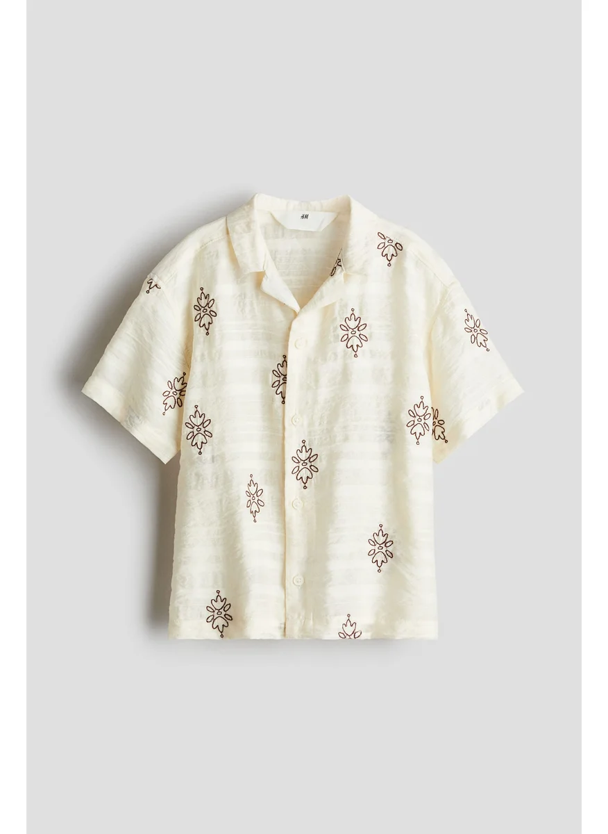 H&M Embroidered Resort Shirt