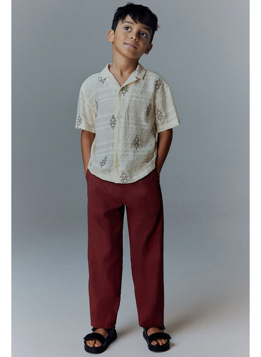 H&M Embroidered Resort Shirt