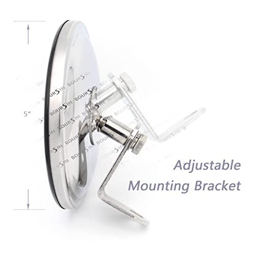 Boursin 5 Inch Convex Round Mirror Blind Spot For Isuzu NPR NPR-HD NQR NRR FSR FVR FRR Truck Bus Atv Utv Adjustable Bracket - Image 2