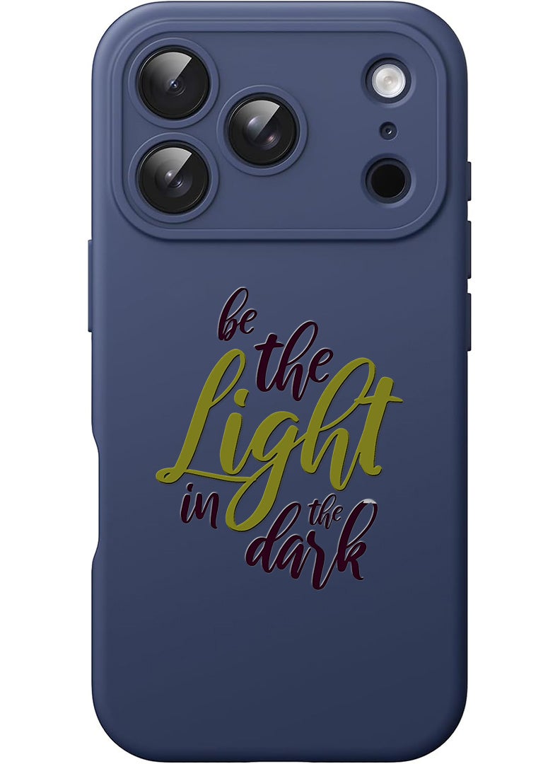 Theodor Protective Slim Fit Case Liquid Silicone Cover with Full Body Protection Anti-Scratch Shockproof Case For Apple iPhone 17 Pro (Blue) Be the Light in the Dark - Image 1