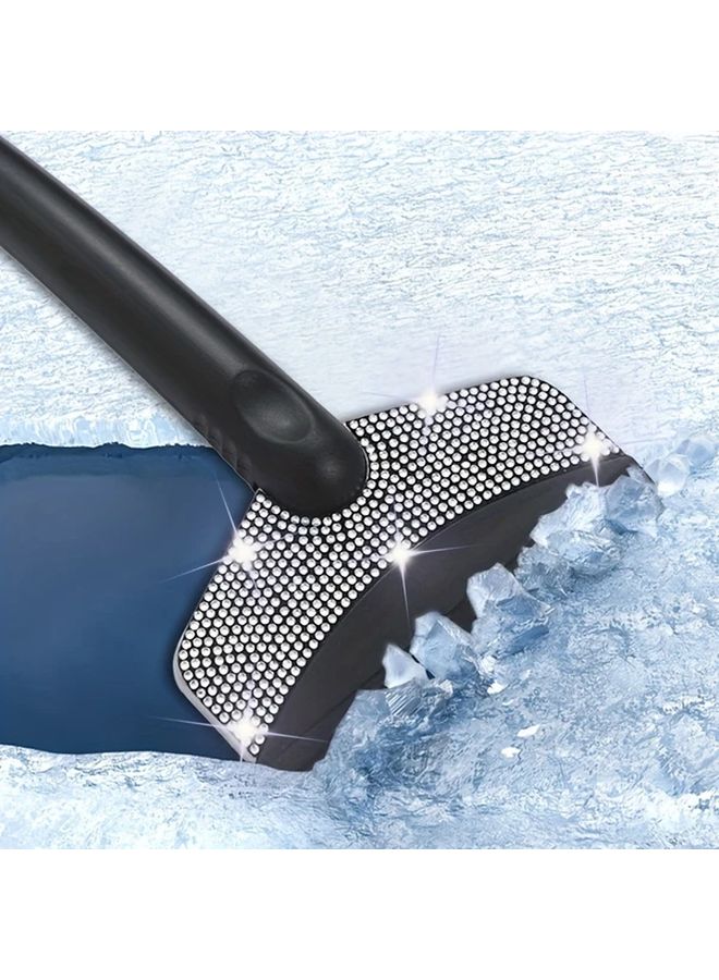 Color Short Car Snow Shovel And Ice Scraper With Stainless Steel Blade And Extendable Brush - Image 2