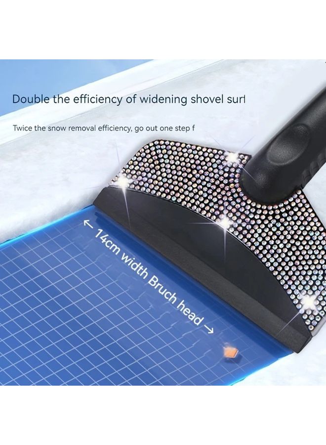 Color Short Car Snow Shovel And Ice Scraper With Stainless Steel Blade And Extendable Brush - Image 4