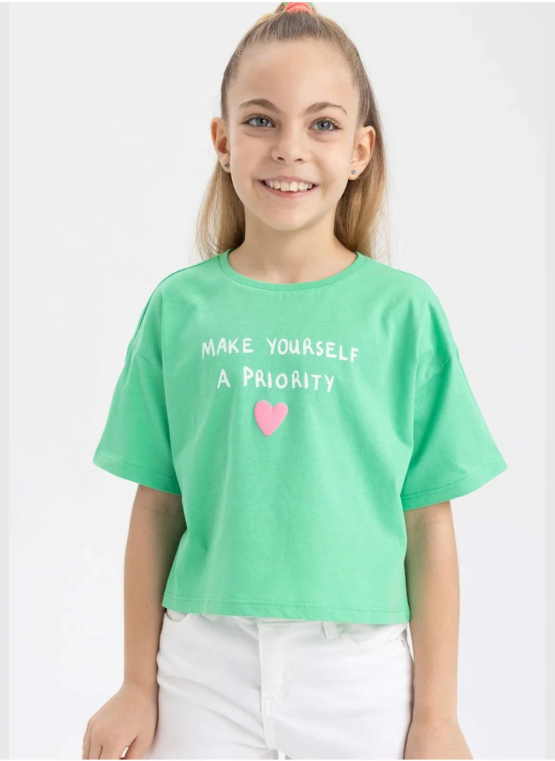 DeFacto Girl Knitted Short Sleeve Body