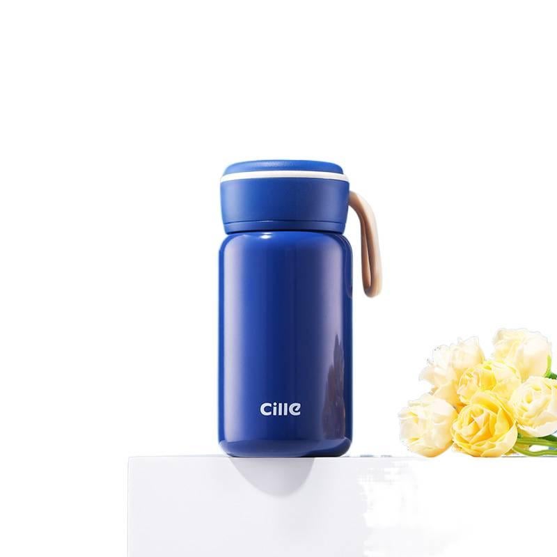 قارورة مياه معزولة، ستانلس ستيل، 200 ml، أزرق من الستانلس ستيل باللون الأزرق - Image 1