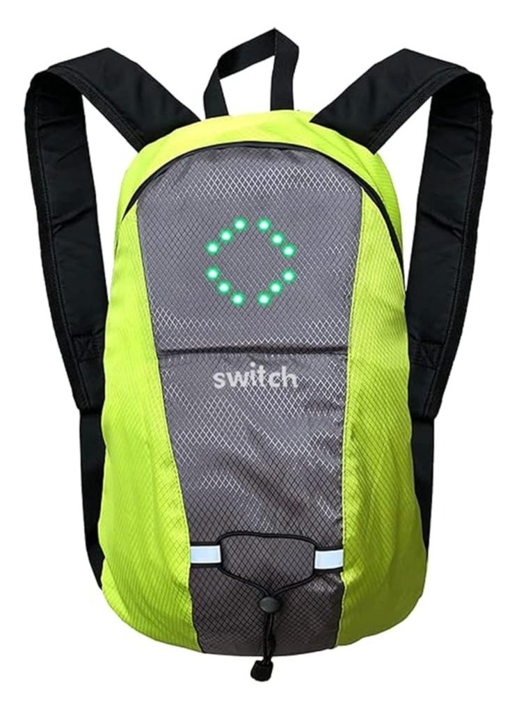Switch Switch Safety Bag With Light Indicator, Grey With Fluorescent Reflector for Riding Scooter, Cycling & Camping, Durable, Lightweight, Waterproof  - Image 2