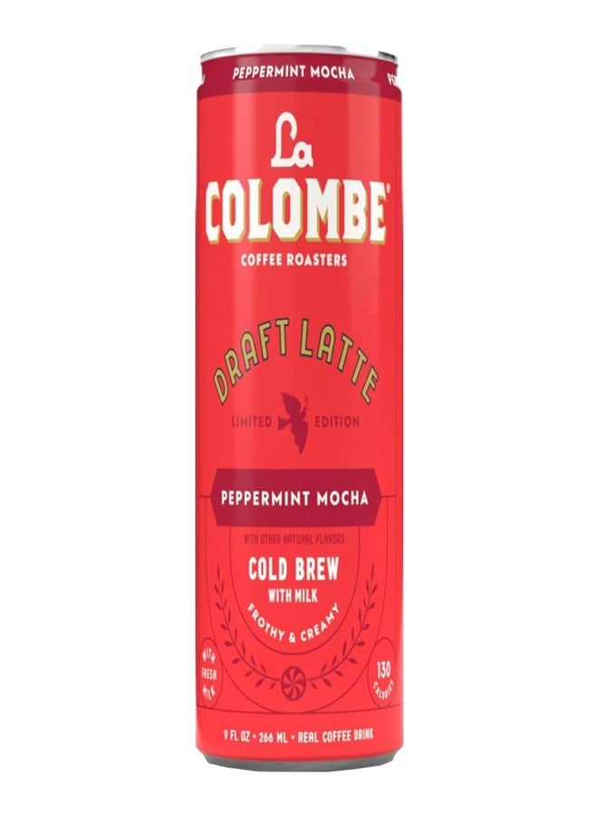 La Colombe لا كولومب، عبوة من 12 كوبًا من قهوة لاتيه موكا بالنعناع، إسبريسو معصور على البارد وحليب رغوي، شوكولاتة داكنة، مصنوعة من مكونات طبيعية، قهوة جاهزة للتناول - Image 1