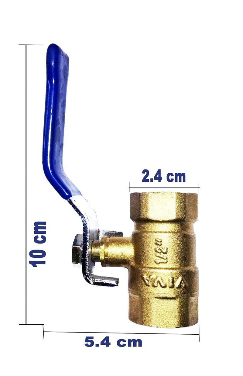 DEHRAN 12 Inche Brass ball valve Flanged ball valve Reduced port ball valve for water gas NPT brass ball valve Lever handle brass ball valve Compression brass ball valve Pak of 5  - Image 2