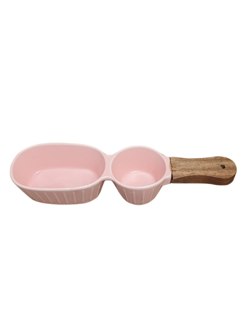 Ceramic Dual Serving Dish like Nachos dip