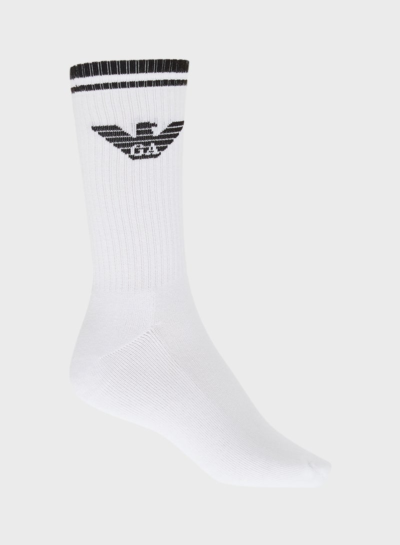EMPORIO ARMANI 3 Pack Of Logo Crew Socks - Image 4