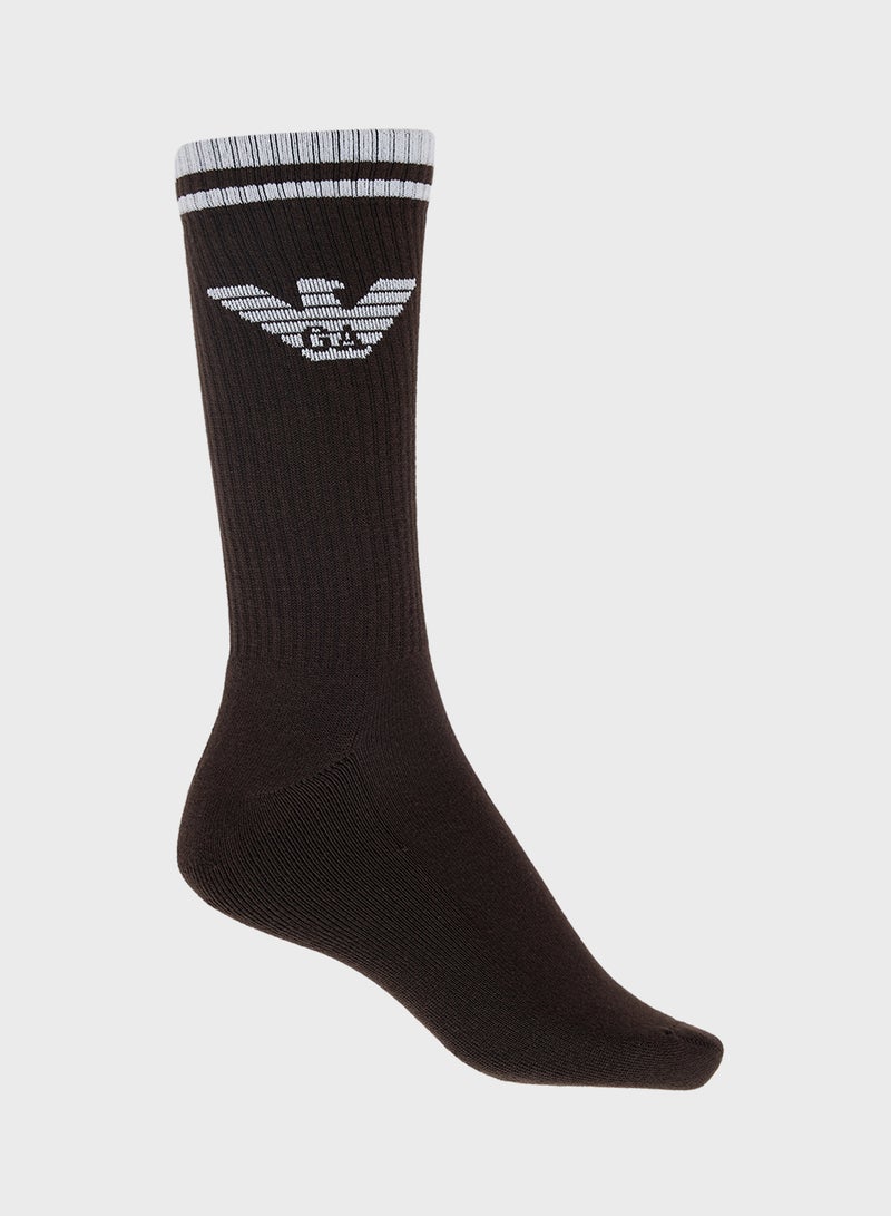EMPORIO ARMANI 3 Pack Of Logo Crew Socks - Image 2