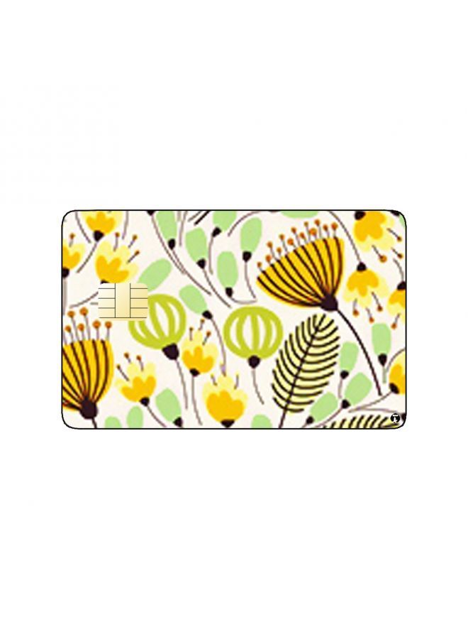 RKN PRINTED BANK CARD STICKER Cute Flowers Drawing With Tree Leaves - Image 1