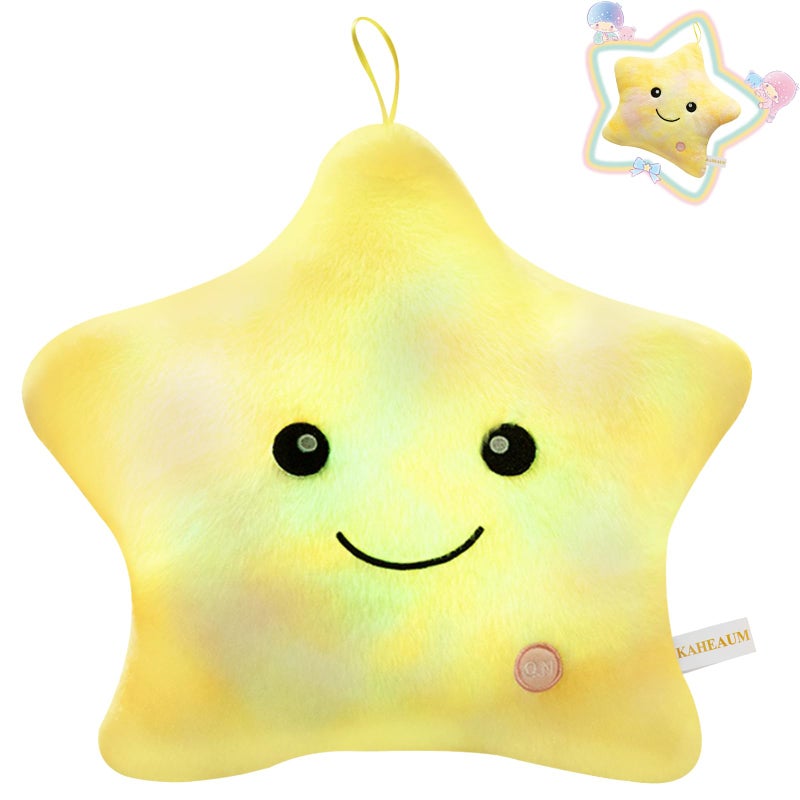 KAHEAUM Kids Star Pillow Light Up Stuffed Animal for Girls Decorative Pillows Plushies for Boys Children Teens Adults Gifts on Birthday Christmas ValentinesTwinkle Star Throw Pillow Night Plush Toys - Image 2