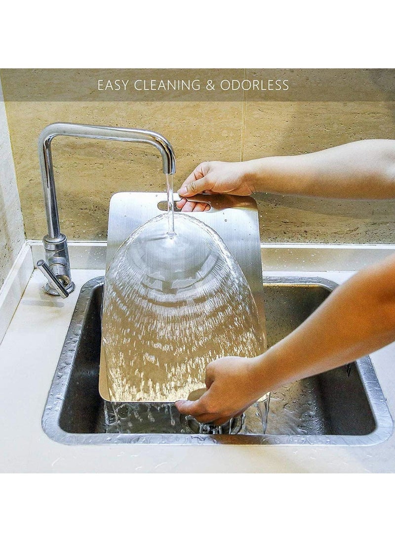 Excefore Cutting Board Chopping Board Cutting Block Mincing Mat Thick Stainless Steel Heavy Duty Non-Slip - Image 5