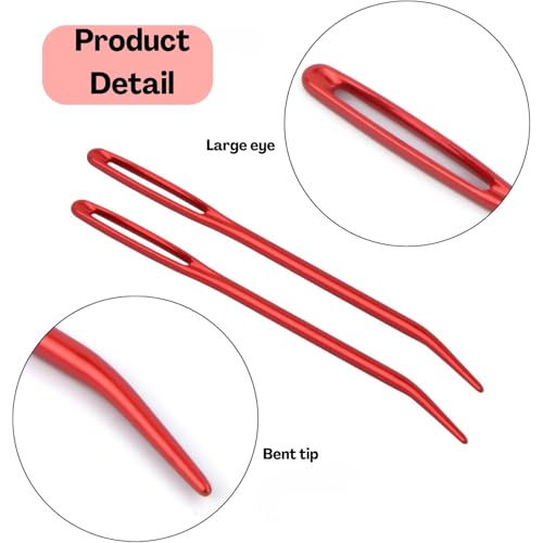 Flavizo 4-Piece Large Eye Darning Needles & Threader Set – Multi-Color Blunt Tapestry Yarn Needles with Storage Bottle for Crochet, Knitting Machine, I-Cord, Sewing & Repairs - Image 3