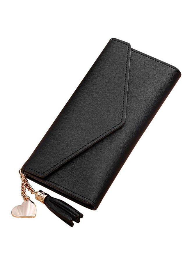 أوتاد حقيبة يد صغيرة جلدية مزينة بشراشيب أسود - Image 1