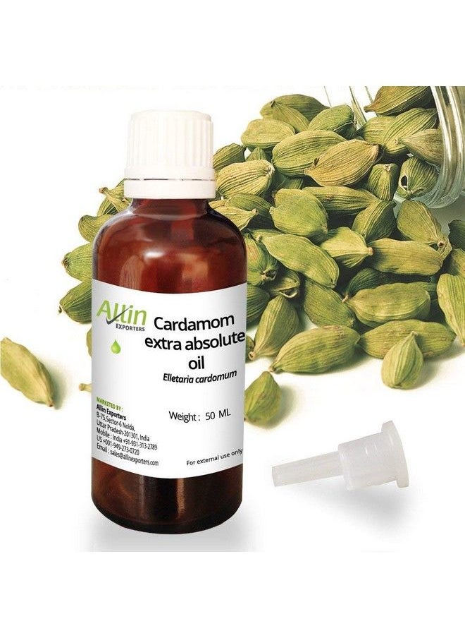 Allin Exporters Cardamom Extra Absolute Oil Pure Natural & Undiluted Therapeutic Grade For Aromatherapy & Bad Breath (50 Ml)  - Image 1