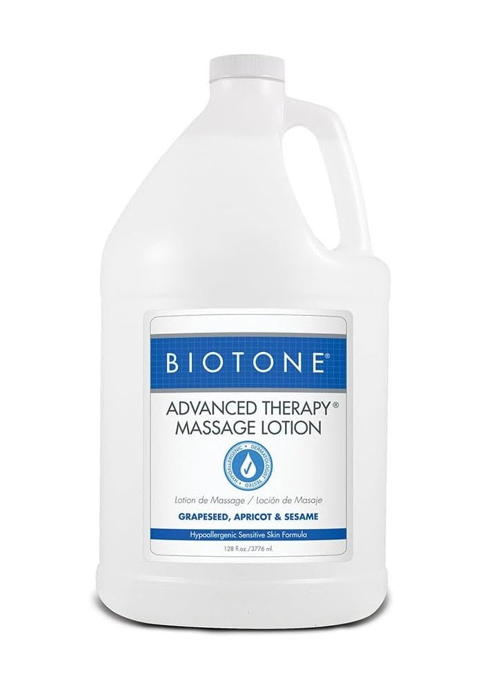 Biotone Advanced Therapy Massage Lotion - 128 Ounce, Hypoallergenic with Grapeseed, Apricot & Sesame Oils - Image 3