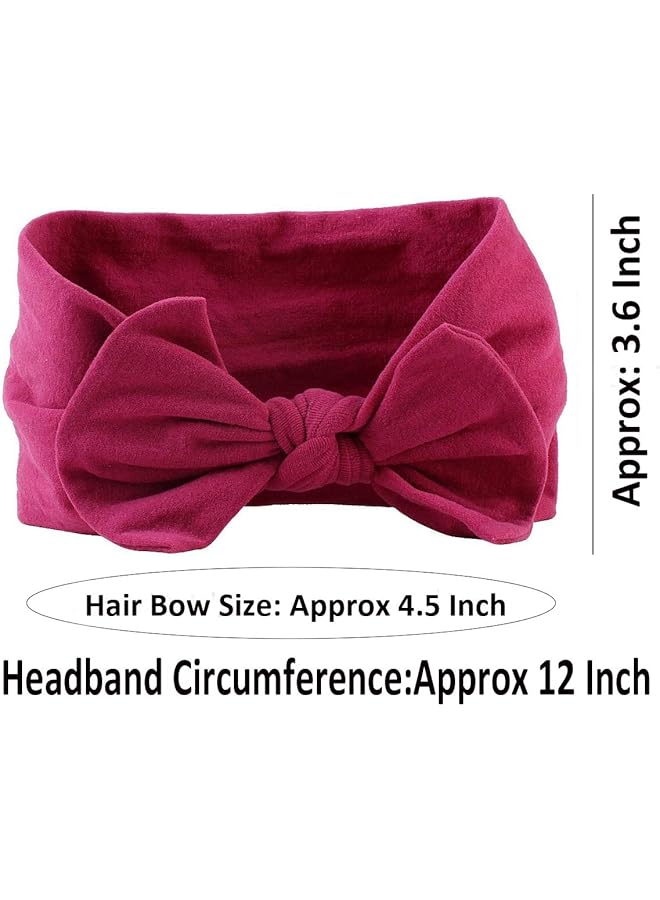 ويلينج تي عصابة رأس نايلون للأطفال، 20 قطعة، 4.5 بوصة، إكسسوارات شعر ناعمة مع فيونكات وأشرطة مطاطية للبنات حديثي الولادة والرضع والأطفال الصغار - Image 3