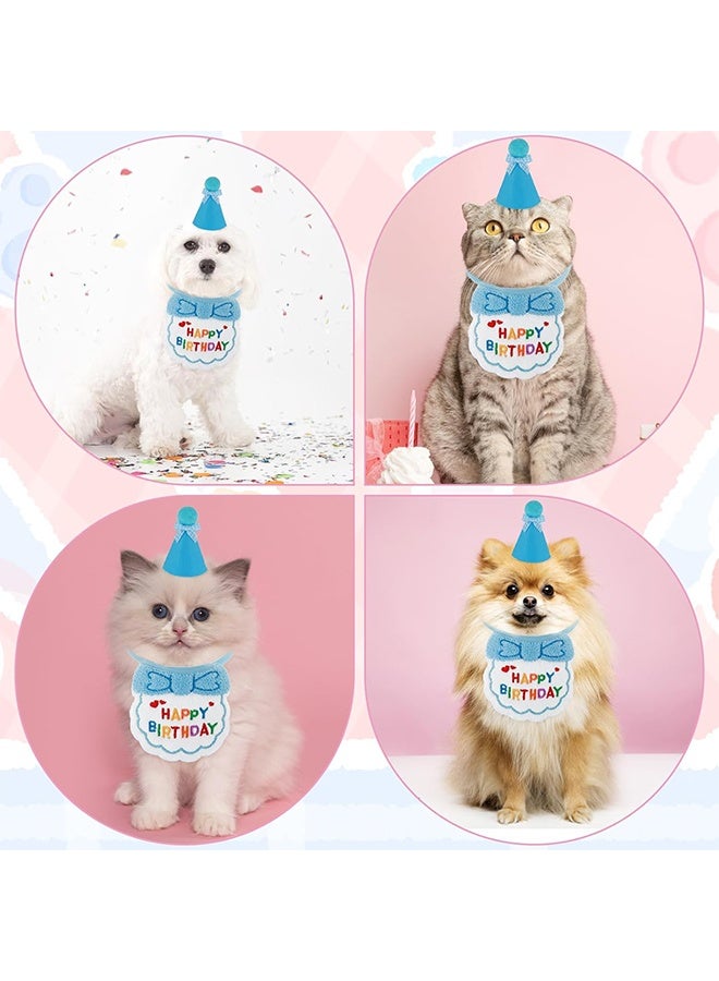 GIFT Birthday Hat Scarf Set for Pet Puppy Cats, Princess Cat Costumes for Cats, Cute Lace Bandanas for Cats, Pet Birthday Party Decorations Set - Image 3