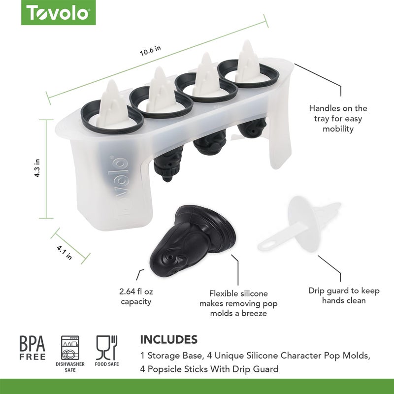 Tovolo Silicone Popsicle Molds with Sticks (Penguin) - Ice Pop Molds with 4 Cavities for Homemade Flavored Ice Pops & Frozen Snacks - Popsicle Maker with Drip-Guards  Dishwasher Safe & BPA-Free - Image 5