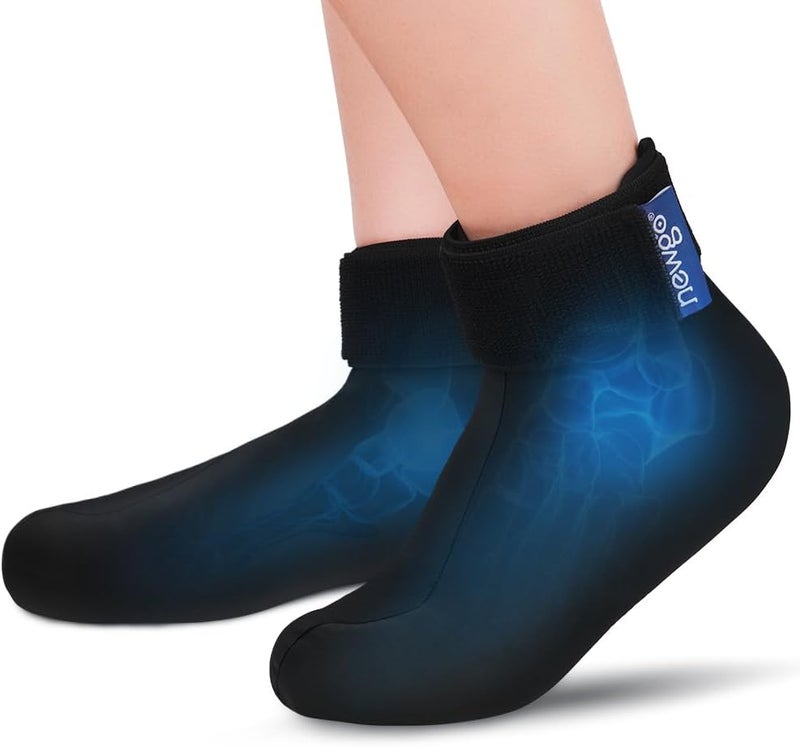 NEWGO جورب الثلج لعلاج البرد من NEWGO - حزمة ثلج للمعصم لتورم القدم، جورب تبريد للقدم الساخنة، تخفيف التواء الكاحل، التهاب اللفافة الأخمصية، التهاب وتر العرقوب، النقرس - 2 حزمة