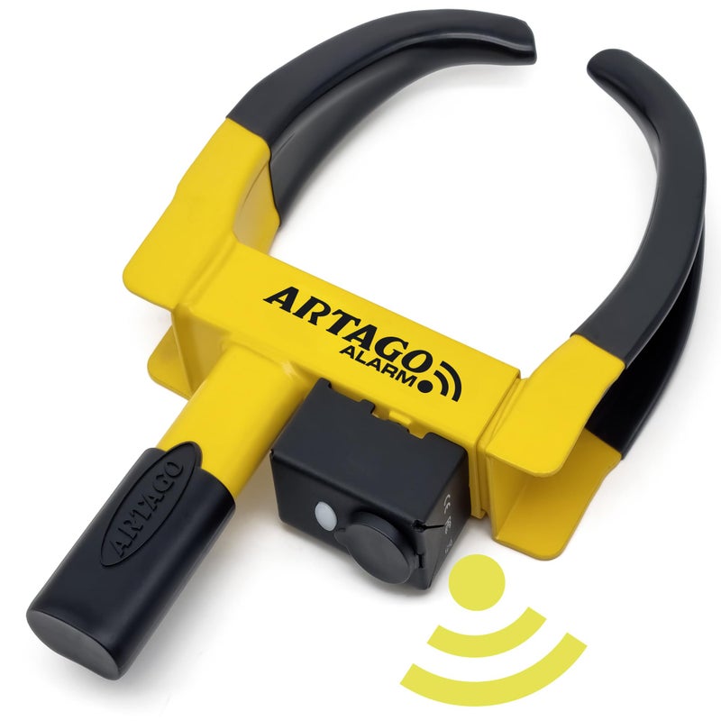 ARTAGO ART872 HighEnd Wheel Clamp Lock 2in1 Smart Alarm 120dB Theft Attempt Warning Night LED Alert Patented HeavyDuty Trailer Wheel Lock Universal Tire Clamp for Car Van Golf Cart - Image 2