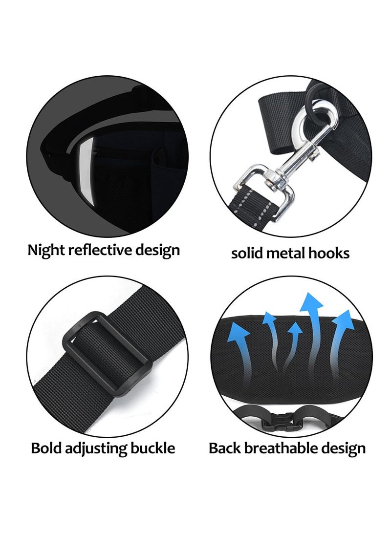 SYOSI طوق كلب بدون استخدام اليدين، طوق خصر للمشي مع الكلاب، طوق جري مع حقيبة بسحاب للكلاب المتوسطة والكبيرة، طوق مزدوج المقبض وقابل للسحب مع حبل مرن بدون استخدام اليدين للجري والتدريب والمشي في الطبيعة - Image 5