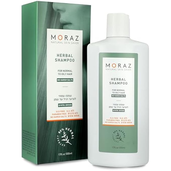 Moraz Herbal Shampoo for Normal to Oily Hair â€“ Bay Laurel & Rosemary Shampoo for Women â€“Paraben & SLS Free Clarifying Shampoo for Build Up â€“ Oil Control Shampoo for Shine and Volume, 17 Fl Oz