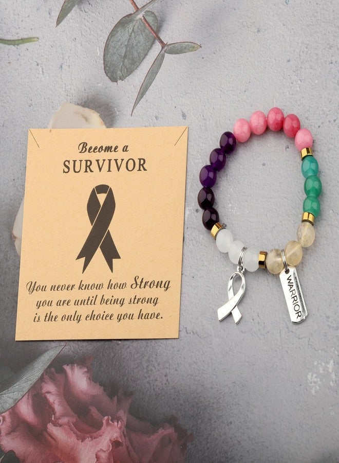 Gzrlyf Thyroid Cancer Awareness Bracelet Thyroid Cancer Survivor Gift Warrior Support Jewelry (Purple Pink andTeal bracelet) - Image 5