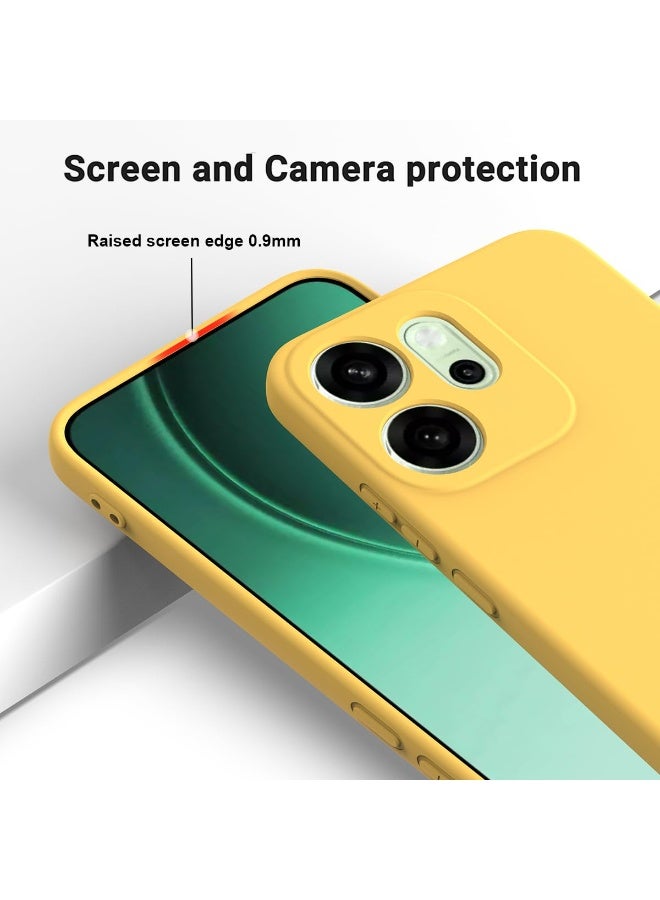 general Case Compatible with OPPO Reno14 F 5G, Liquid Silicone Case with Microfiber Lining, Soft Rubber Gel TPU Shockproof Protective Back Cover with Lanyard Strap - Image 3