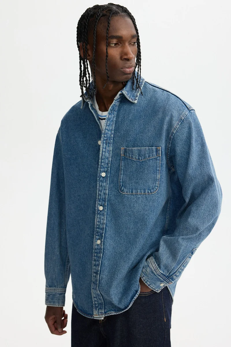 H&M Loose Fit Denim shirt