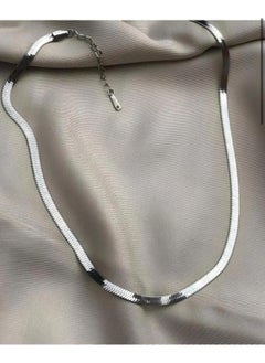 Myra Premium Steel Italian Chain Necklace-Flat Italian-Steel Necklace Silver Steel  - Image 5