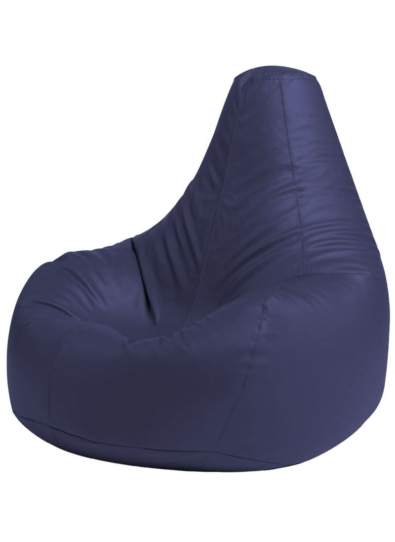Jumbble - Faux Leather Tear Drop Recliner Bean Bag with Filling Navy Blue - Image 1