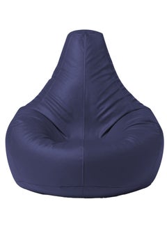 Faux Leather Tear Drop Recliner Bean Bag with Filling Navy Blue