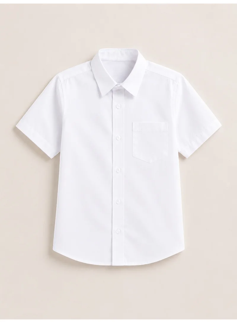 فكتور اند جين White Junior Boys Short Sleeve Collared Shirt