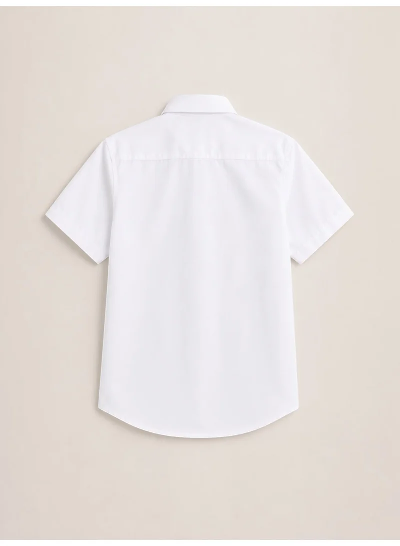 Victor And Jane WHITE White Junior Boys Short Sleeve Collared Shirt for Men | Best Price UAE