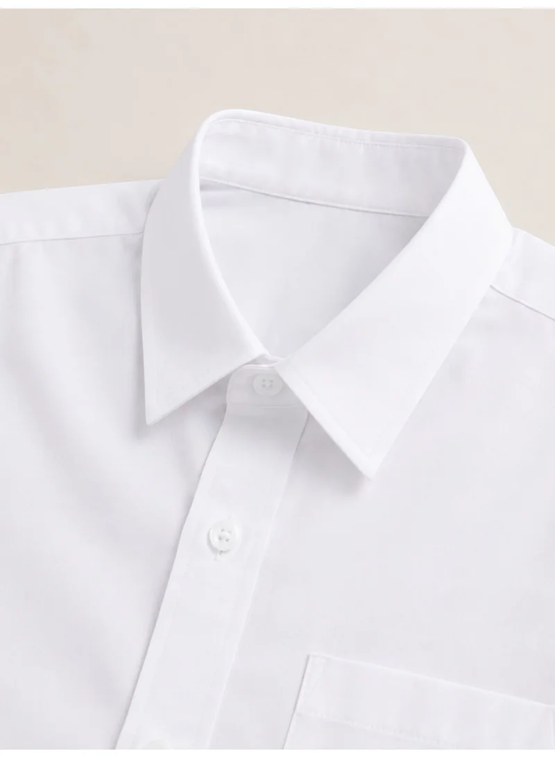 Victor And Jane WHITE White Junior Boys Short Sleeve Collared Shirt for Men | Best Price UAE