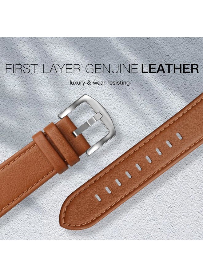 EDIMENS Leather Bands Compatible with Apple Watch 49mm 45mm 42mm 44mm Band Men Women, Vintage Genuine Leather Wristband Replacement Band Compatible for Apple Watch iwatch Series 8 7 6 5 4 3 2 1 SE2 SE - Image 3