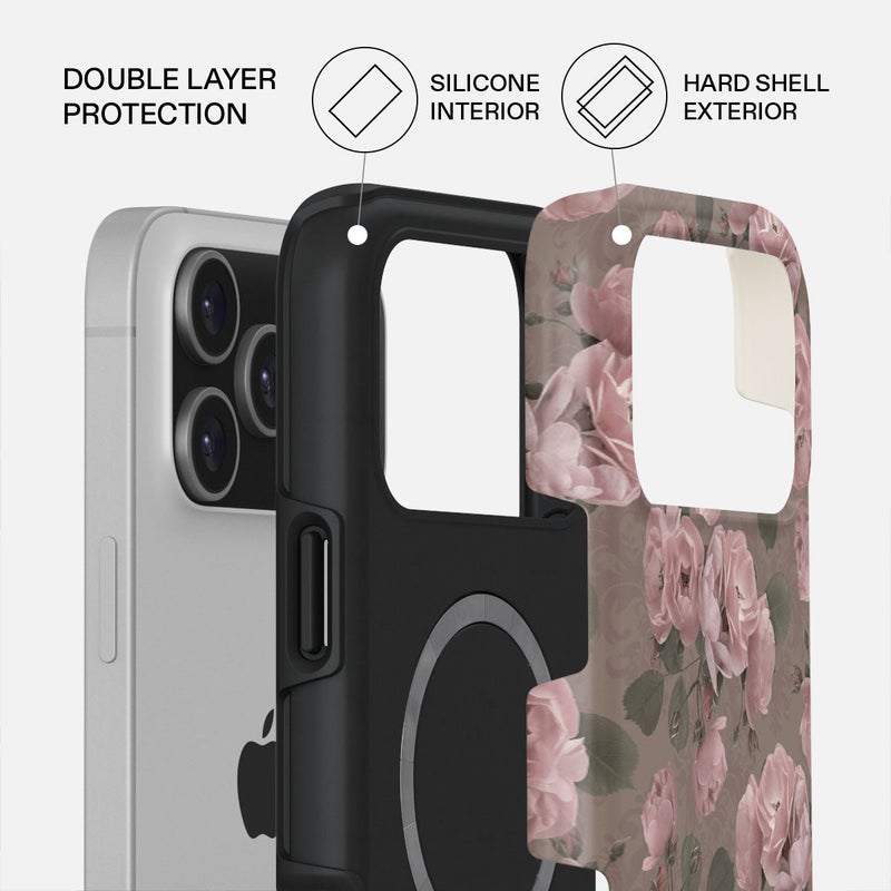 BURGA iPhone 17 Pro Max Vintage Glamour Premium Case Compatible with Hybrid Dual-Layer Hard Shell + Silicone Protection - Scratch-Resistant Shockproof Mobile Cover - Image 2