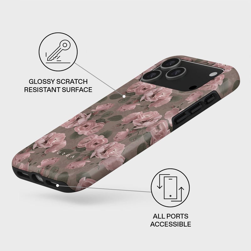 BURGA iPhone 17 Pro Max Vintage Glamour Premium Case Compatible with Hybrid Dual-Layer Hard Shell + Silicone Protection - Scratch-Resistant Shockproof Mobile Cover - Image 3