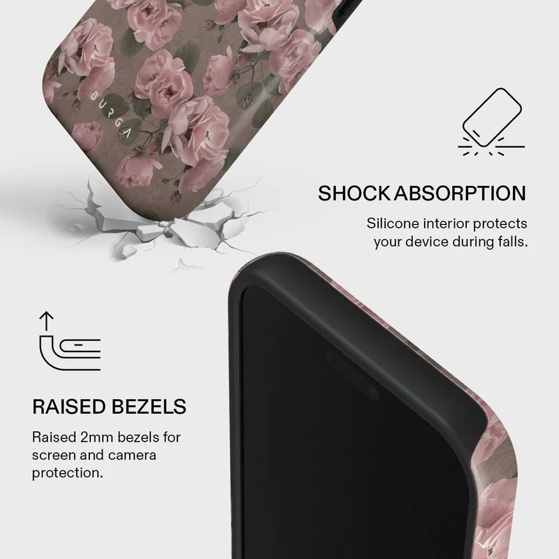 Burga Vintage Glamour iPhone 17 Pro Max Vintage Glamour Premium Case Compatible with Hybrid Dual-Layer Hard Shell + Silicone Protection - Scratch-Resistant Shockproof Mobile Cover  | Best Price UAE
