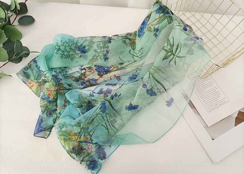 Acotavie Scarfs for Women Lightweight Fashion Scarves Print Floral Pattern Scarf Shawl Wraps (C12) - Image 5